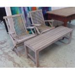 GARDEN ARMCHAIRS, a pair,