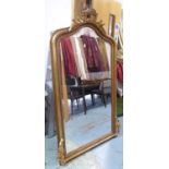 OVERMANTEL MIRROR, 19th century style gilt with laurel leaf surmount, 180cm x 100cm.