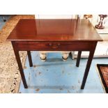 WRITING TABLE, George III mahogany with single frieze drawer, 70cm H x 76cm x 42cm.