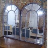 MIRRORS, a set of four, each with an arched top, 60cm W x 90cm H.