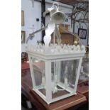 HALL LANTERN, English Country House style white painted finish, 90cm drop (with faults).