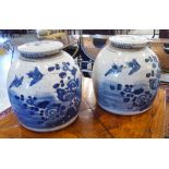 GINGER JARS, a pair, Chinese export style blue and white, 30cm H.