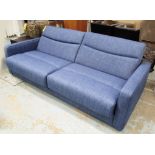 SOFA BED, blue woven fabric by Poltrone Sofa Italy, 97cm x 225cm L.