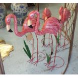 FLAMINGOS, a set of four, 1950's American inspired stylised finish, 74cm H.