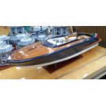 RIVA RAMA SCALE MODEL BOAT, in flecked blue finish, approx 90cm L.