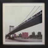 A PAIR OF PHOTOPRINTS OF HONG KONG AND NEW YORK, 86cm x 84cm overall each, framed and glazed.