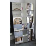 WALL MIRROR, contemporary segmented design, 153cm x 83cm.