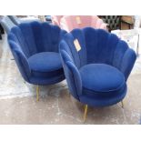 SIDE CHAIRS, a pair, French Art Deco style, Royal Blue finish, 85cm H.