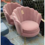 SIDE CHAIRS, a pair, French Art Deco style, pink finish, 85cm H.