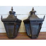 ORANGERY WALL LANTERNS, a pair, French provincial style, 45cm x 30cm x 15cm.