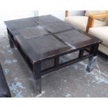 LOW TABLE, South East Asian hardwood with slate inserts, 51cm H.