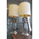 TABLE LAMPS, a pair, French provincial inspired, 96cm H.