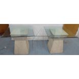SIDE TABLES, a pair, contemporary Continental style, 64cm.
