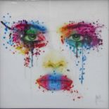 PATRICE MURCIANO, the crying face, 85cm x 85cm.