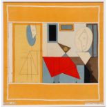 PABLO PICASSO 'Textile', l'atelier Spadem, 78cm x 78cm, framed and glazed.