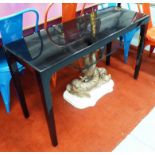HABITAT CONSOLE TABLE, black lacquered finish, 72cm H.