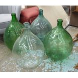 DEMIJOHN COLLECTION, a set of four, vintage French provincial style glass, 65cm H.