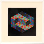 VICTOR VASARELY 'Trimid G & Gestalt', pair of off set lithographs 1971, ref Hommage a l'hexagone,