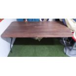 TALON DINING TABLE, with wooden top on curved supports, 190cm x 90cm x 78cm H.