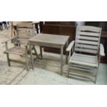 GARDEN ARMCHAIRS, a pair,