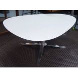 STOUBY CUMULUS COFFEE TABLE, white laminate with polished aluminium four star legs,