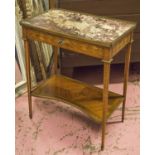 SIDE TABLE, 19th century French Kingwood, parquetry and gilt metal mounted with gallery,