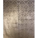 BAROQUE STYLE DAMASK CARPET, 300cm x 250cm, silver, part silk.