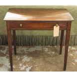 WRITING TABLE, George III mahogany with single full width drawer, 72cm H x 79cm x 43cm.