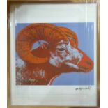 ANDY WARHOL 'Ram', lithograph, with Leo Castelli blue stamps verso,