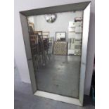 WALL MIRROR, French provincial style antiqued glass.