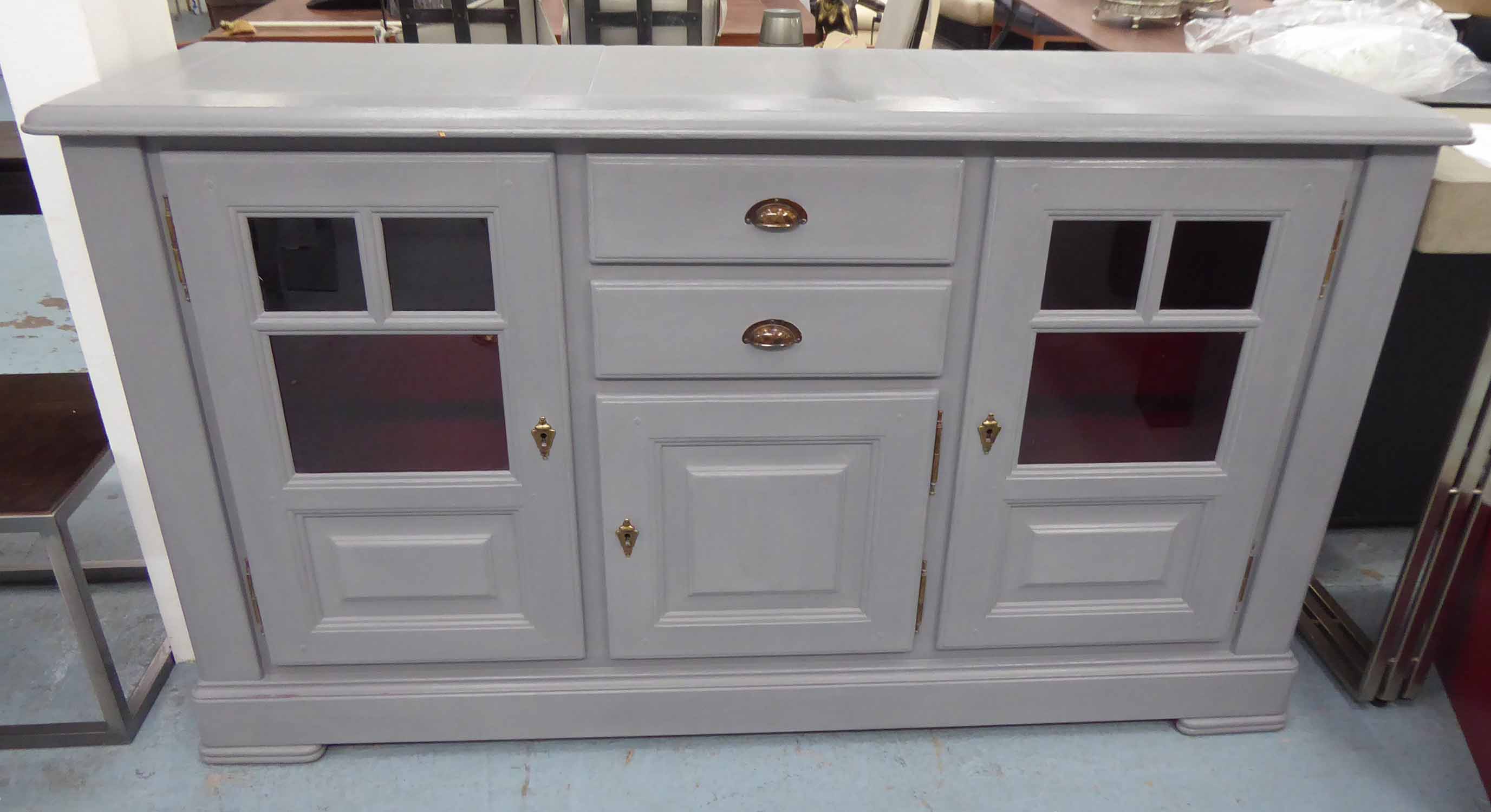 SIDEBOARD, French style in a grey painted finish, 165cm x 48cm x 96cm.