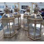 ORANGERY LANTERNS, a set of four, French style silvered finish, 70cm H.