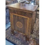 SIDE CABINET, North Italian 19th century walnut and marquetry inlaid,