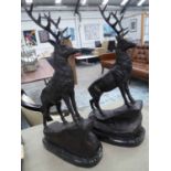 AFTER JULES MOIGNIEZ, bronze stags, a pair, 44cm H.