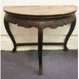 DEMI LUNE SIDE TABLE, 19th century Chinese,