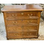 COMMODE, 19th century German walnut, circa 1870,