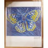 ANDY WARHOL 'Buttefly', lithograph, with Leo Castelli blue stamps verso,