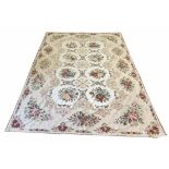 ENGLISH DESIGN NEEDLEPOINT CARPET, 243cm x 170cm, Victorian floral design.