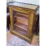 SIDE CABINET, Victorian walnut and inlaid with glazed door, 72cm x 31cm x 104cm H.