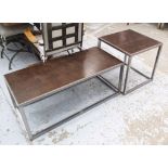 LOW TABLES, a set of two, contemporary Continental style design, tallest 51cm H.