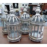 ORANGERY LANTERNS, a set of four, French style silvered finish, 70cm H.