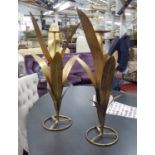MAISON JANSEN INSPIRED CANDLE STANDS, a pair, 80cm H.
