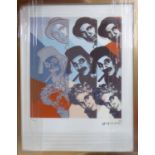 ANDY WARHOL 'Marx Bros', lithograph, with Leo Castelli blue stamps verso,