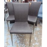 DINING CHAIRS, a set of four, contemporary Continental style design.