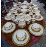 DINNER SERVICE, English fine bone china Wedgewood 'Ascot' twelve place, eight piece setting.