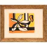 FERNAND LEGER 'Fleur sur Fond Orange et Jaune', 1954, screenprint, signed in the plate,