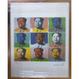 ANDY WARHOL 'Mao multiple', lithograph, with Leo Castelli blue stamps verso,
