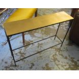 CONSOLE TABLE, metal framed with a rectangular top, 99cm W x 70cm H x 25cm D.