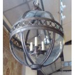 HALL LANTERN, 18th century style globe, 80cm drop approx.