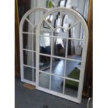 ORANGERY MIRRORS, a pair, French provincial inspired, 140cm x 80cm.